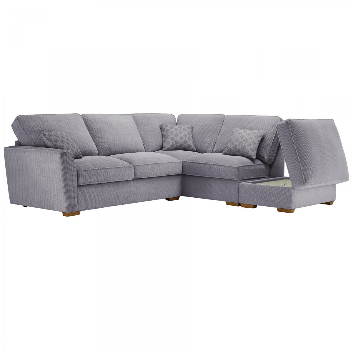 Nebraska Left Hand Corner Sofa with High Back in Aero Silver