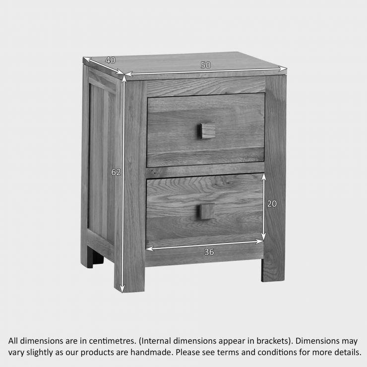 Oakdale 2 Drawer Bedside Table in Natural Oak