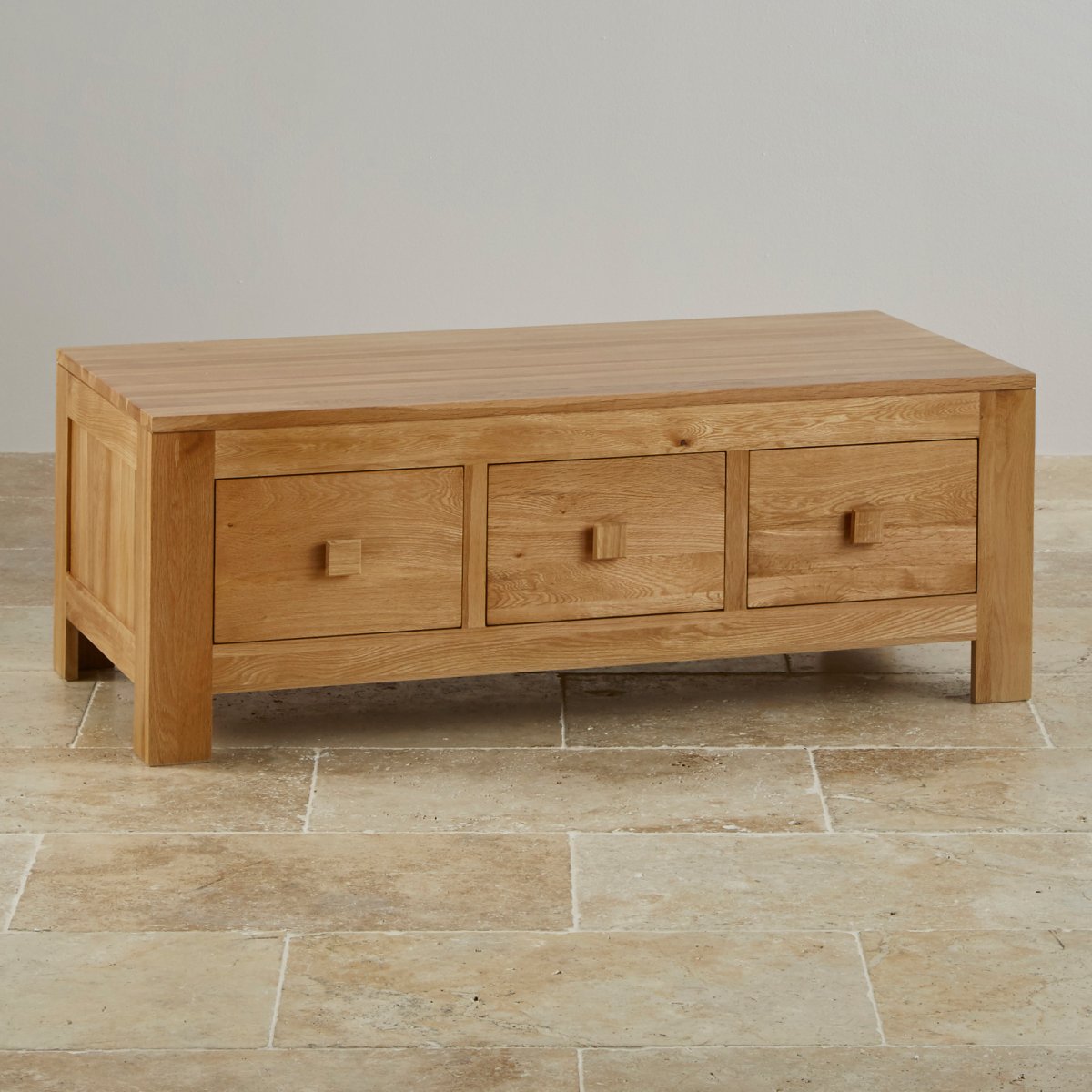 Oakdale 6 Drawer Coffee Table In Natural Solid Oak