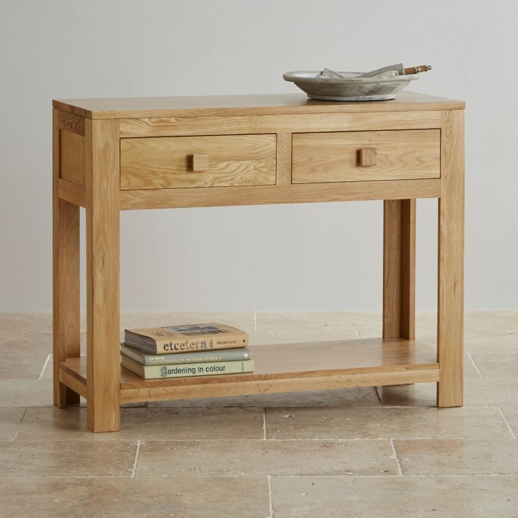 Oakdale Natural Solid Oak Console Table by Oak Furniture Land