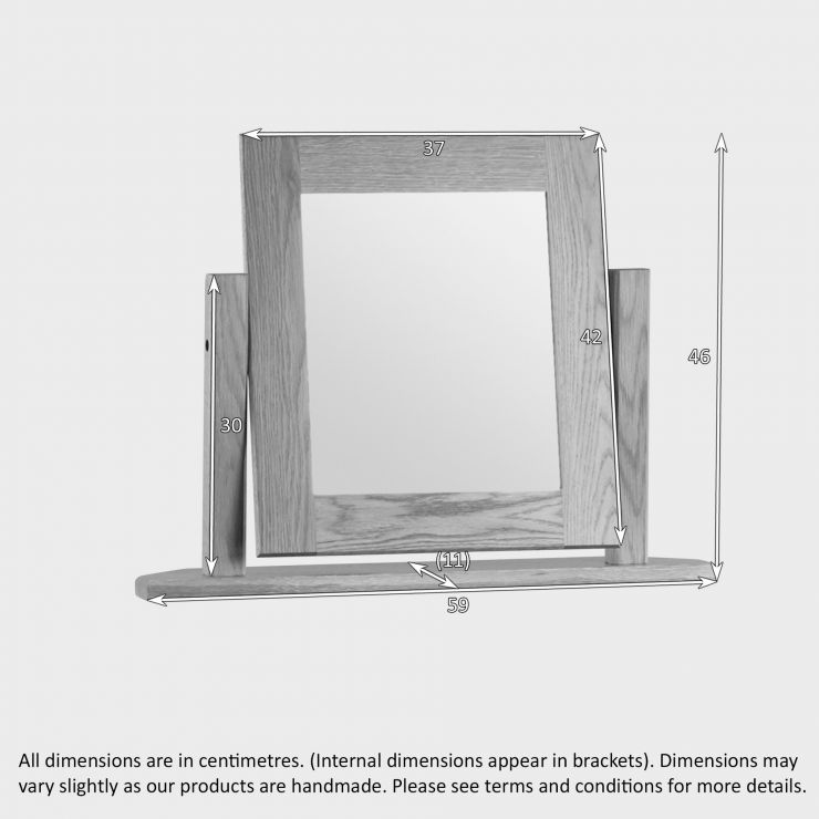 Oakdale Dressing Table Mirror in Solid Oak Oak Furniture Land