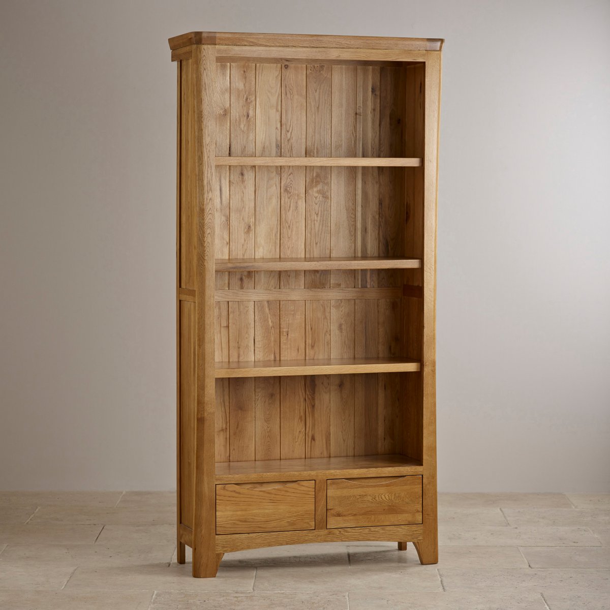Orrick Tall Bookcase Solid Oak Oak Furniture Land