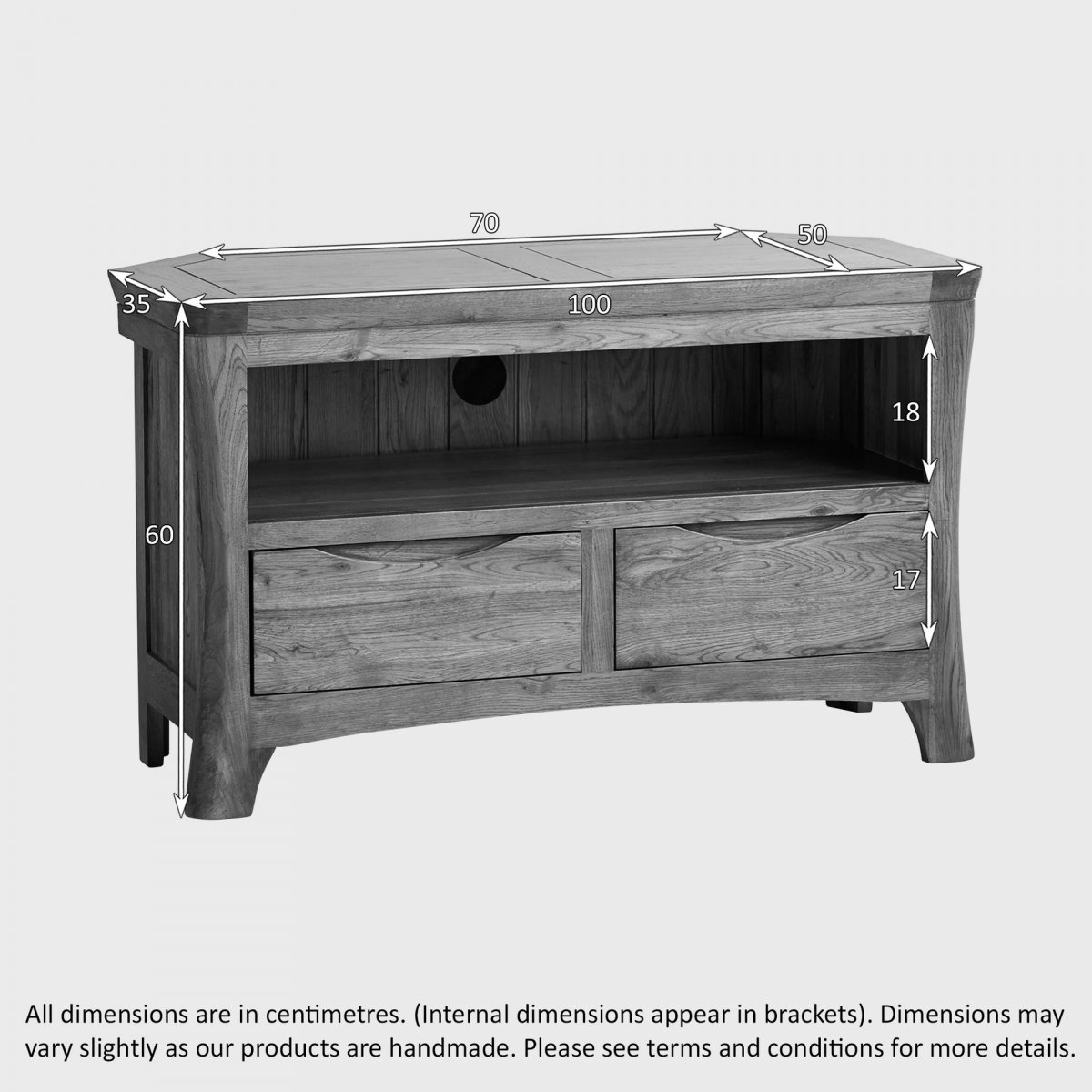 Orrick Corner TV in Rustic Oak Oak Furniture Land