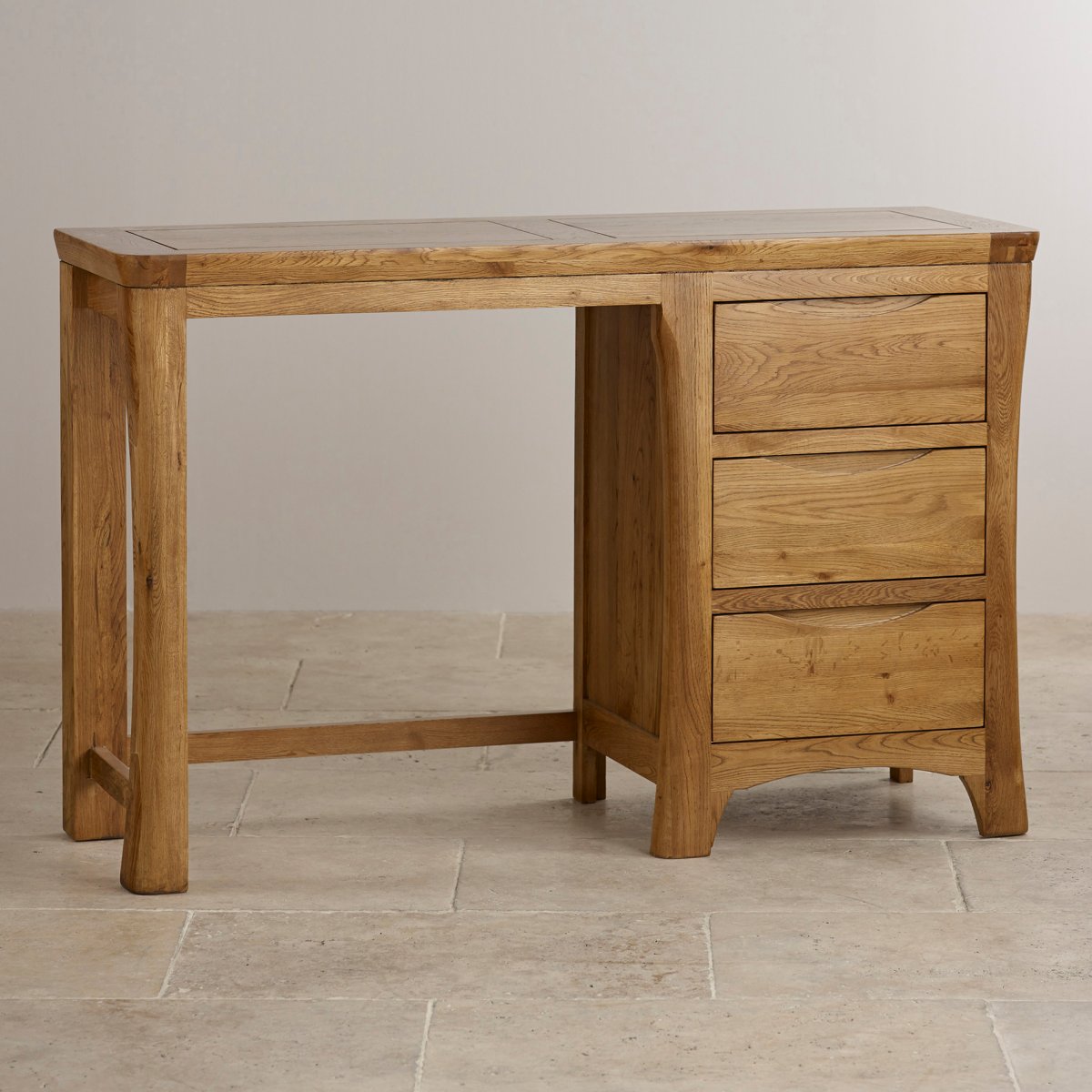 Orrick Dressing Table in Rustic Solid Oak Oak Furniture Land