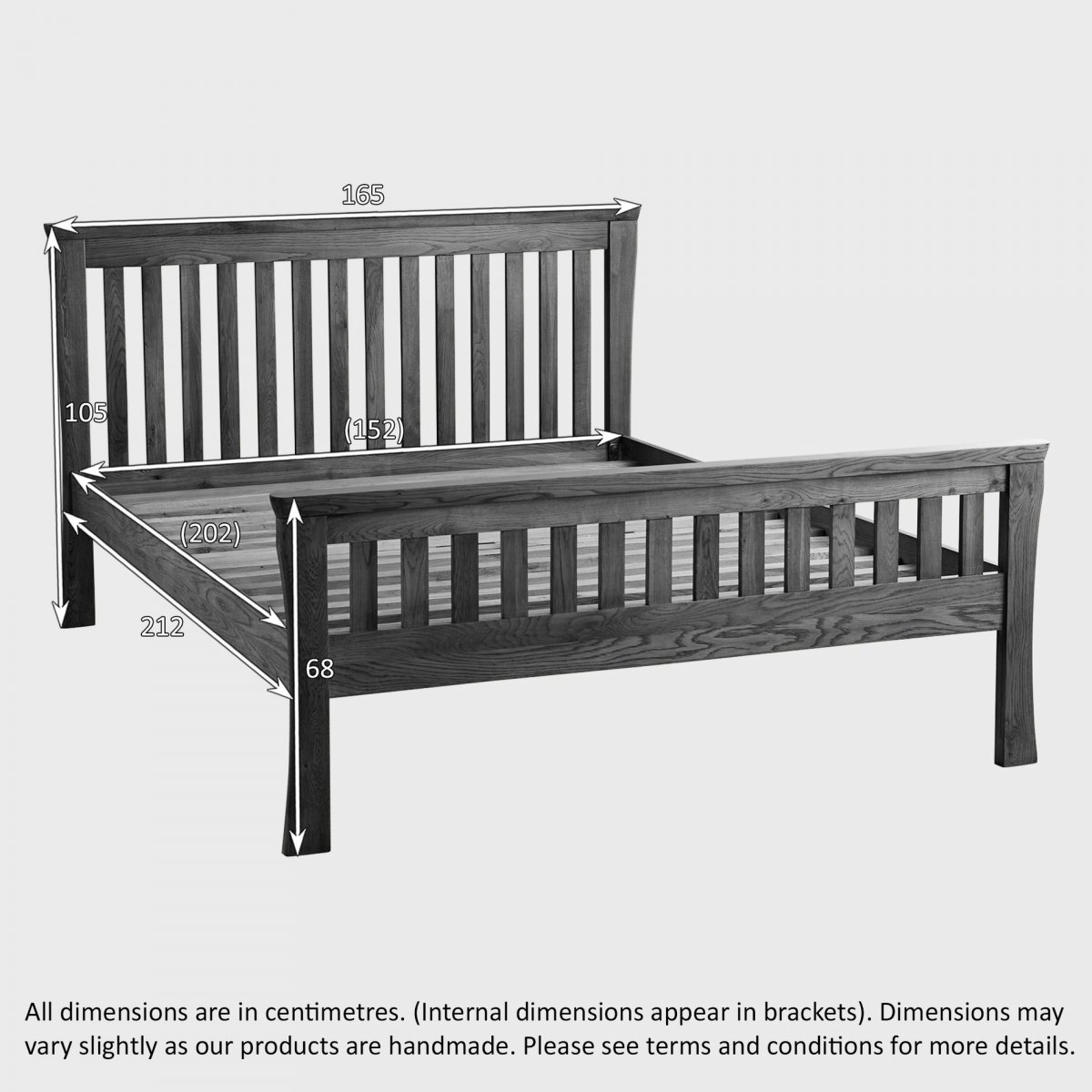 Orrick King Size Bed Rustic Solid Oak Oak Furniture Land