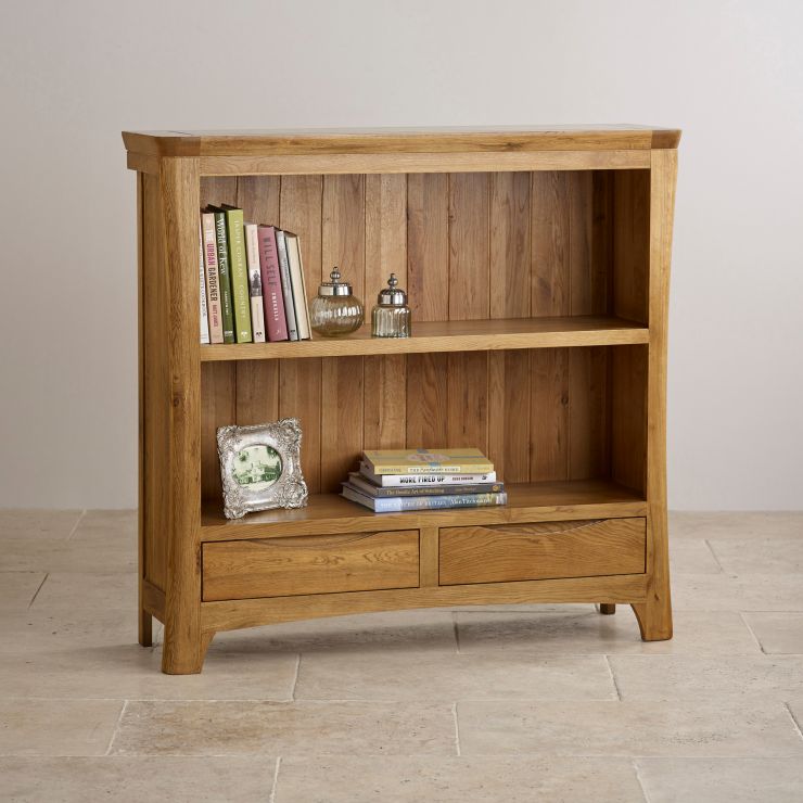Orrick Wide Bookcase Solid Oak Oak Furniture Land