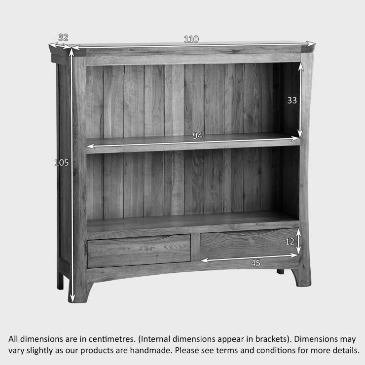 Orrick Wide Bookcase Solid Oak Oak Furniture Land