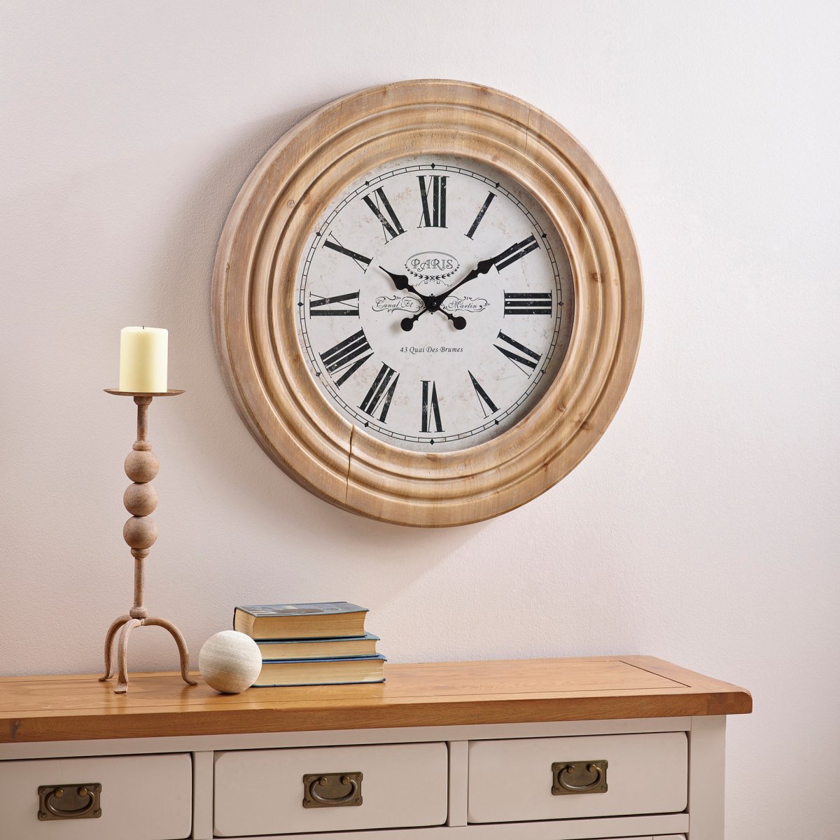 Paris Wall Clock Accessories Oak Furniture Land
