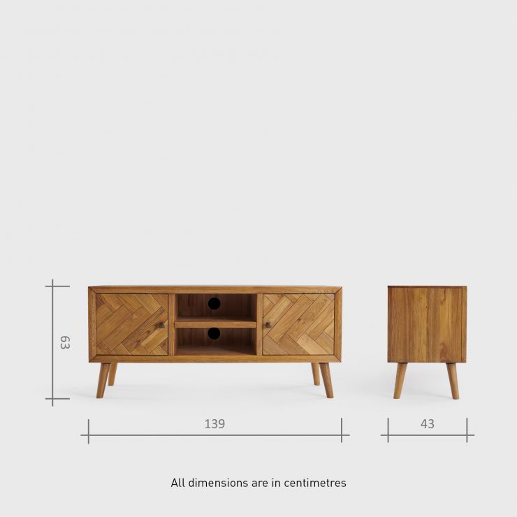 Parquet Mid Century TV Unit Oak Furnitureland