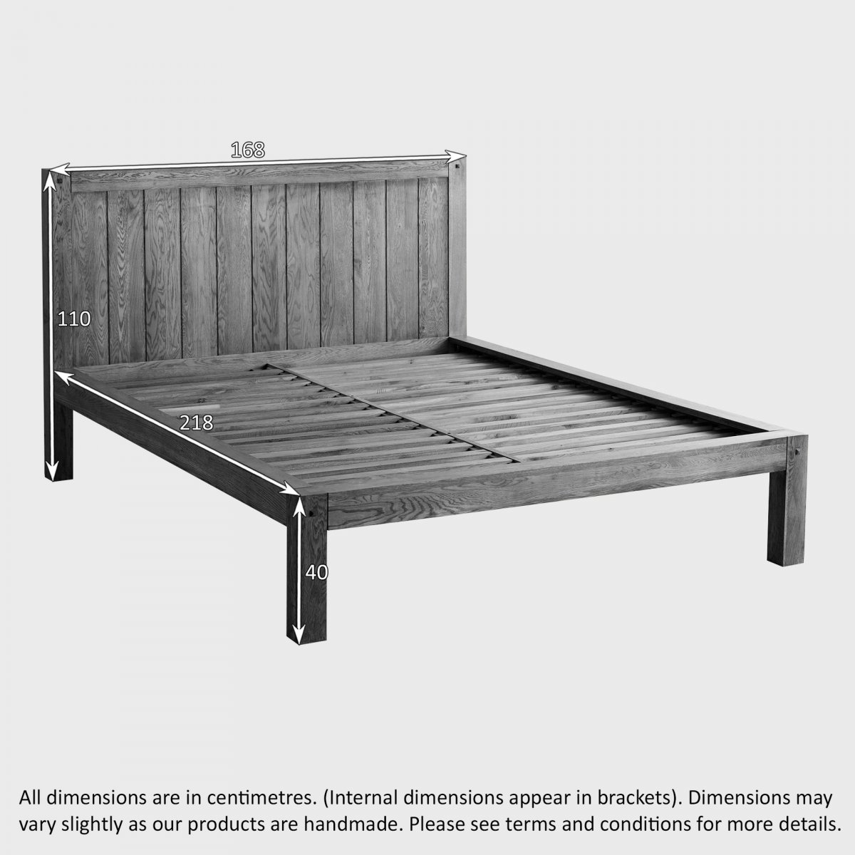 Quercus KingSize Bed in Rustic Solid Oak Oak Furniture Land