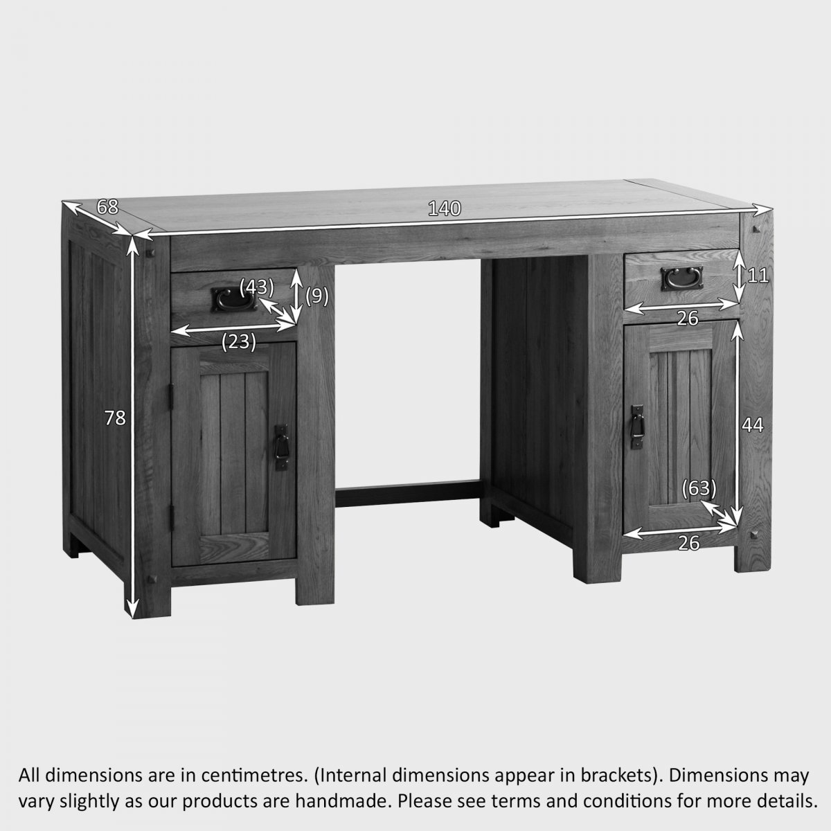 Quercus Computer Desk Rustic Oak Oak Furniture Land