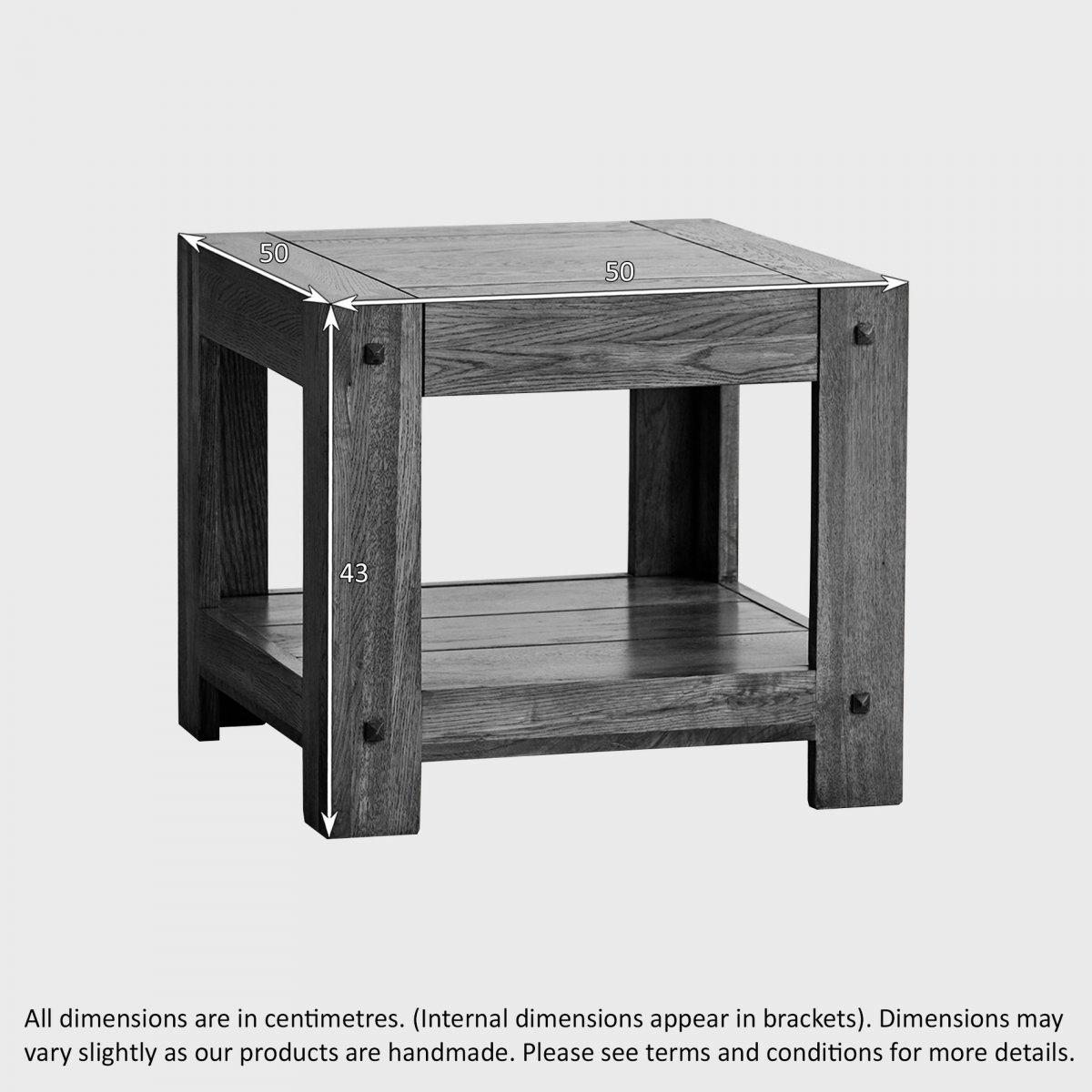 Quercus Side Table Rustic Solid Oak Oak Furniture Land