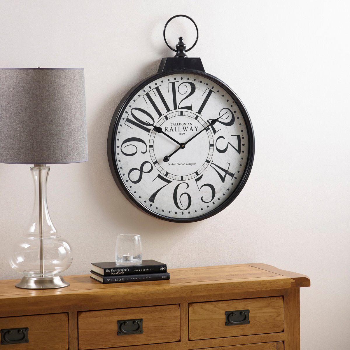 Railway Wall Clock Accessories Oak Furniture Land