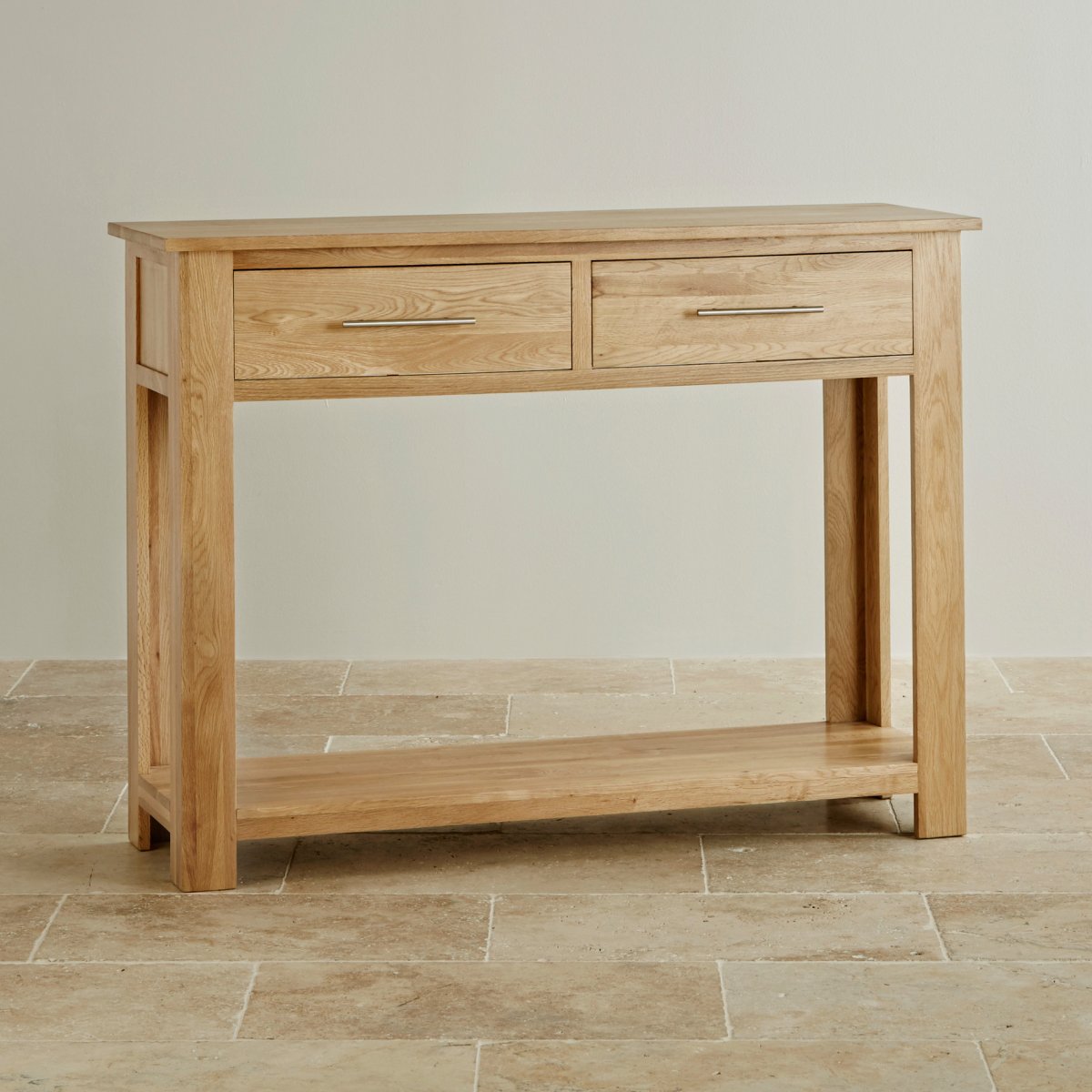 Rivermead Natural Solid Oak Console Table by Oak Furniture Land