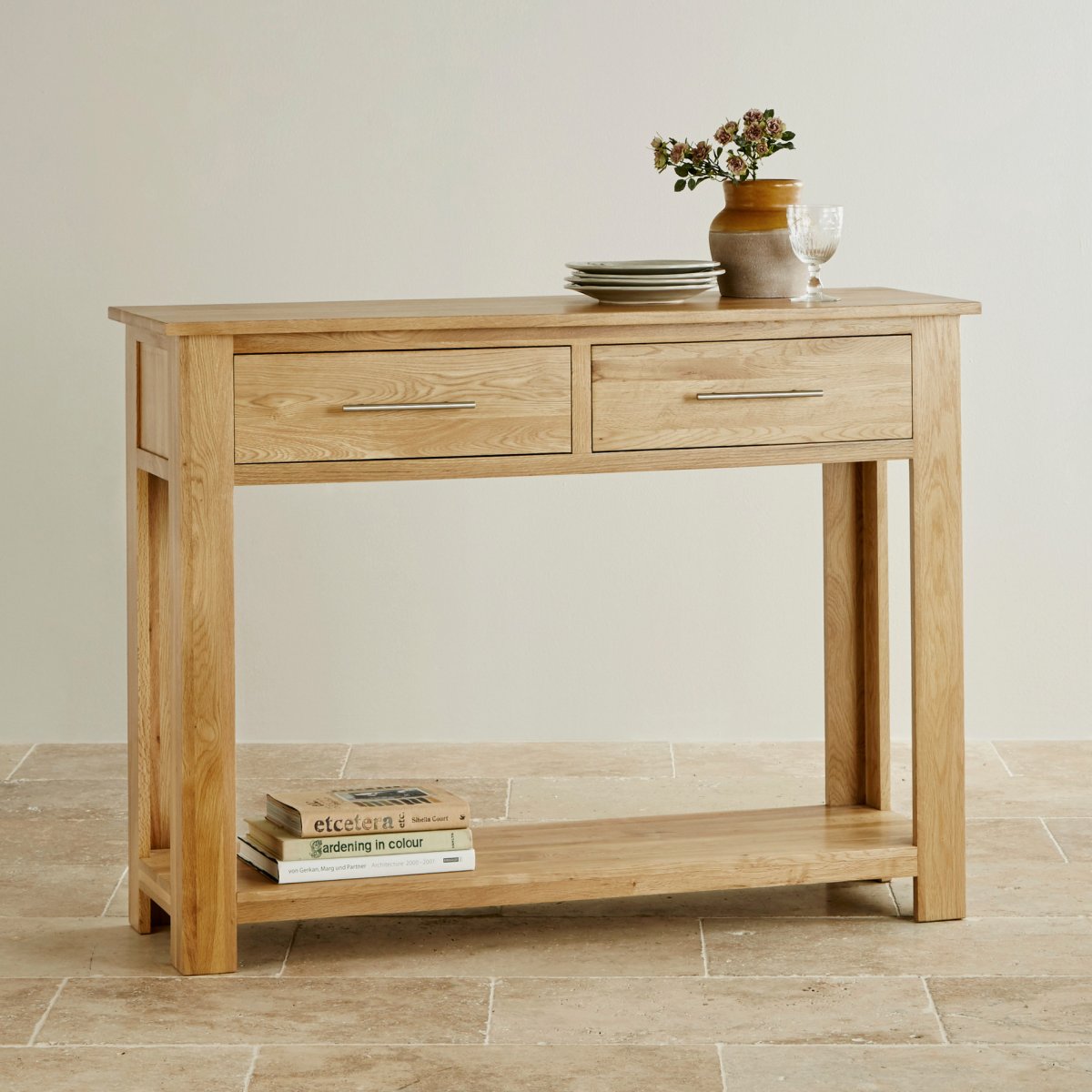 Rivermead Natural Solid Oak Console Table by Oak Furniture Land