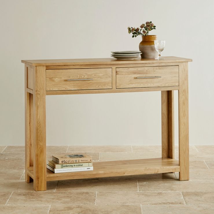 Rivermead Natural Solid Oak Console Table by Oak Furniture Land