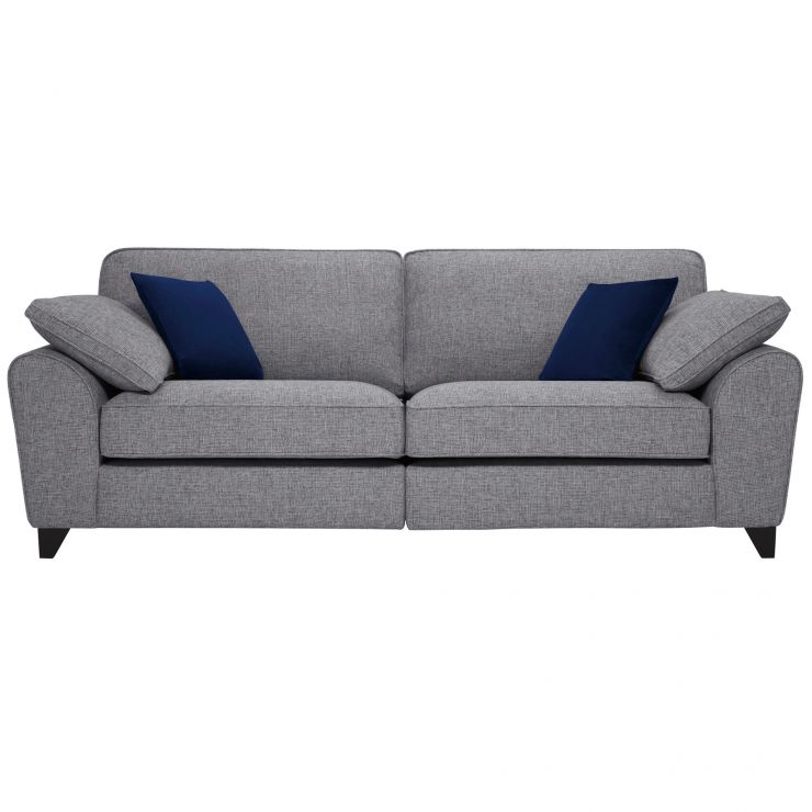 Robyn Silver 4 Seater Sofa in Fabric Oak Furnitureland