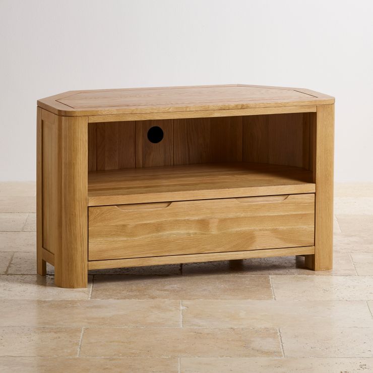 Romsey Corner TV Solid Oak Oak Furniture Land