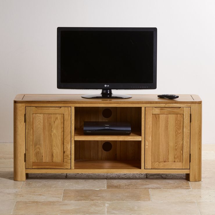 Romsey Large TV in Natural Solid Oak Oak Furniture Land