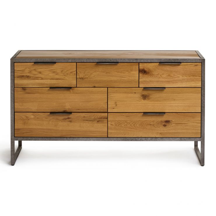Metal Chest of Drawers Modern Bedroom Style Oak Furniture Land