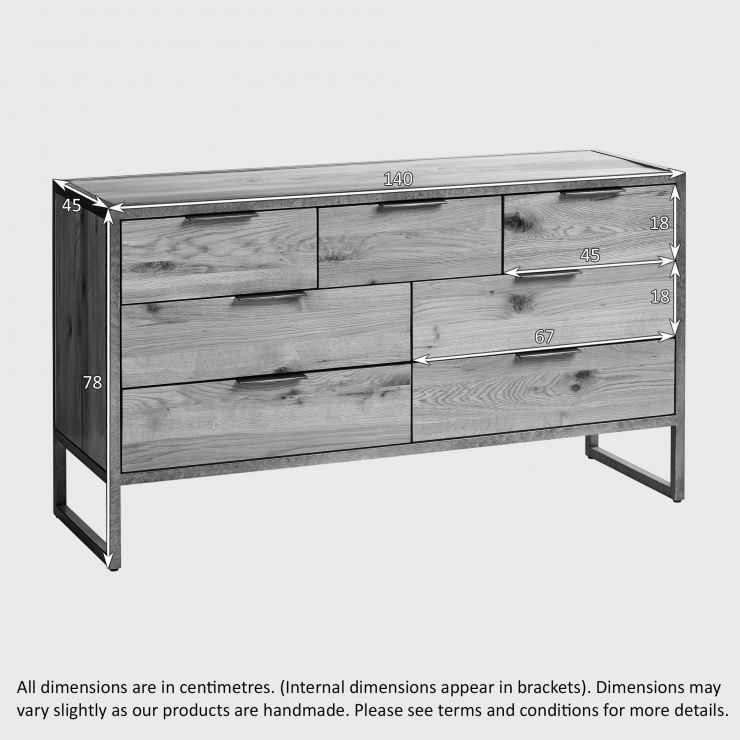 Metal Chest of Drawers Modern Bedroom Style Oak Furniture Land