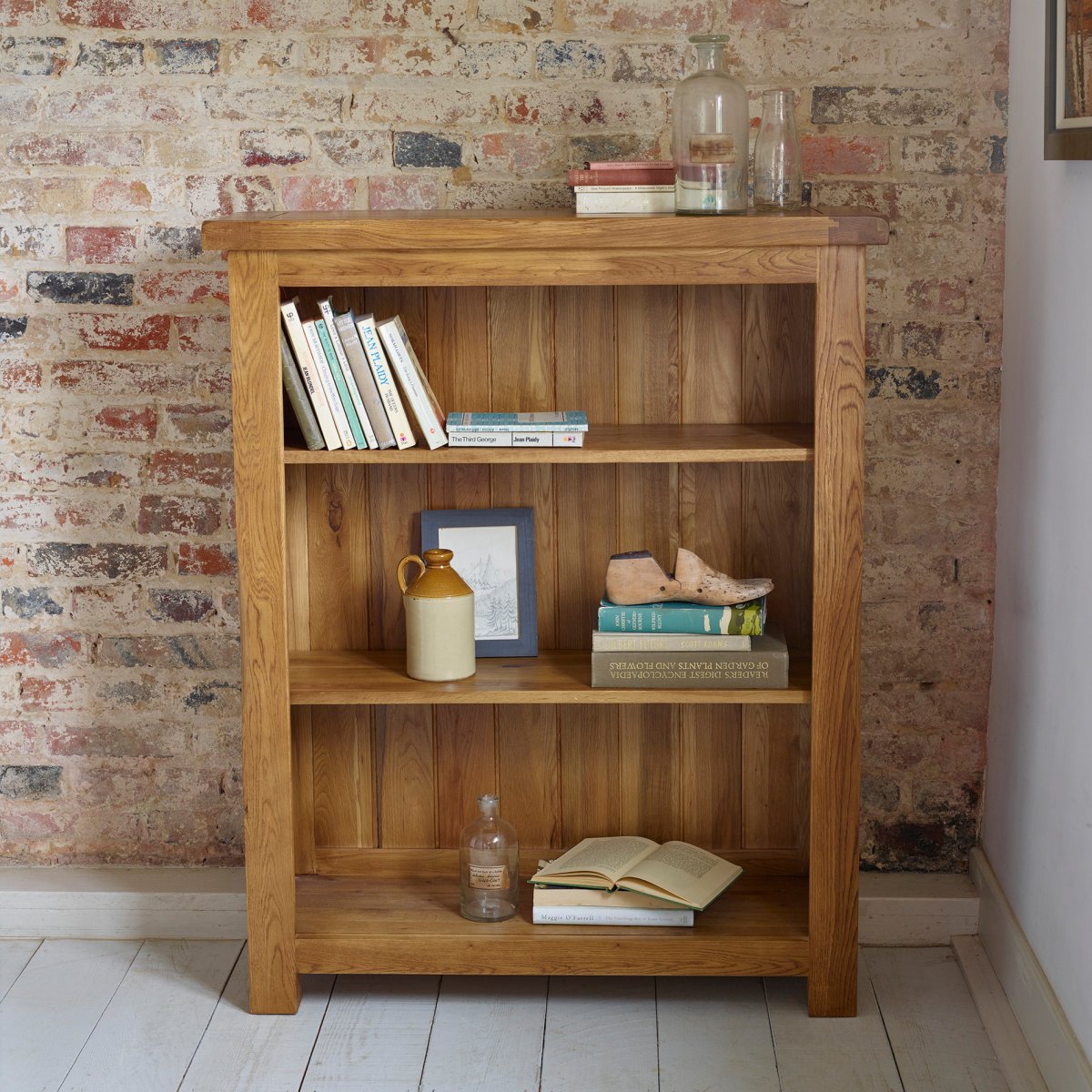 Original Rustic Small Bookcase in Solid Oak Oak Furniture Land