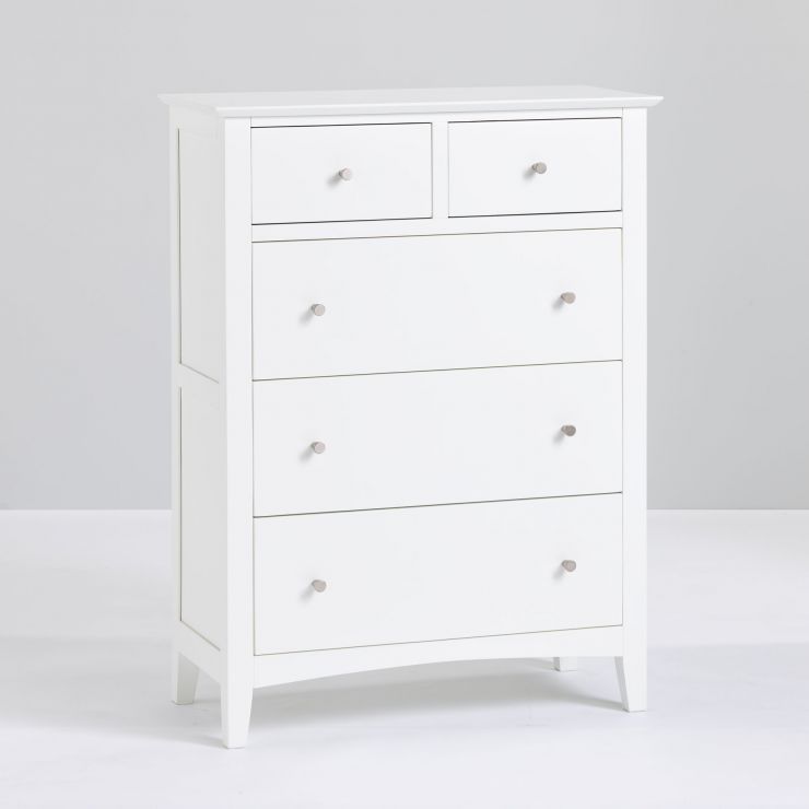 White Tall Chest of Drawers The Shaker Collection Oak Furnitureland