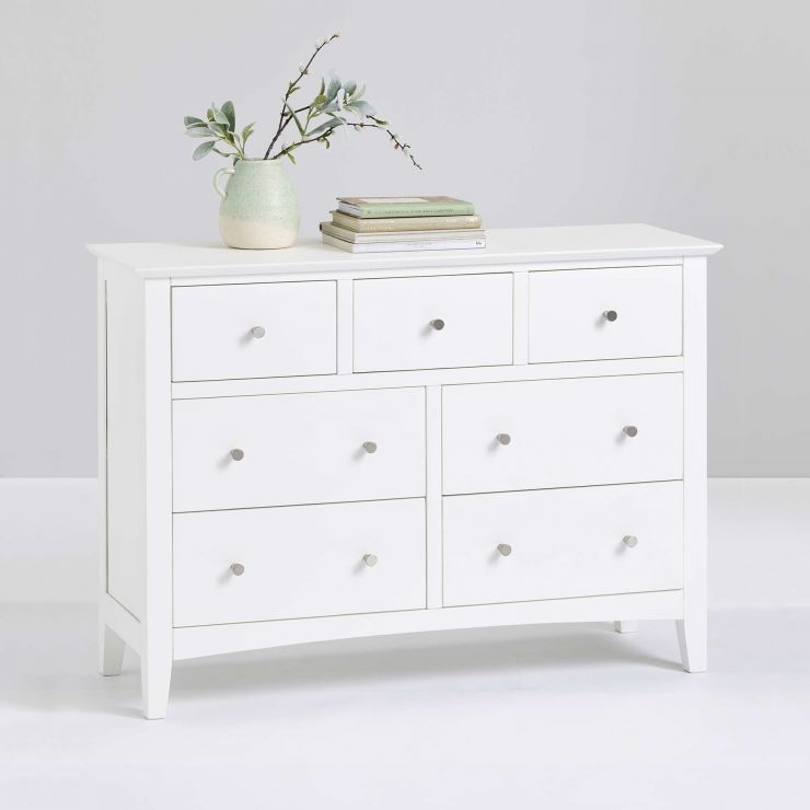 White Wide Chest of Drawers The Shaker Collection Oak Furnitureland