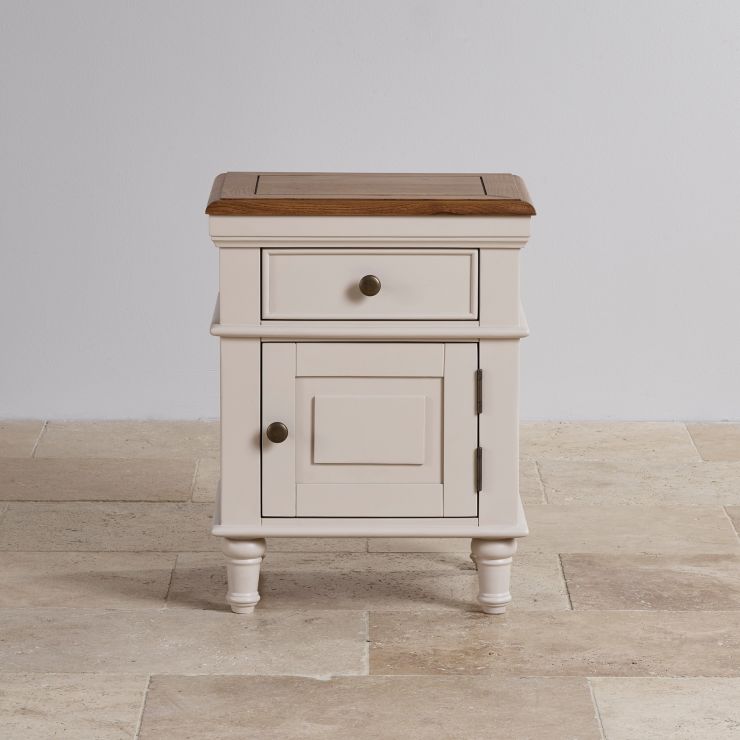 Shay Bedside Table Painted & Rustic Oak Oak Furniture Land