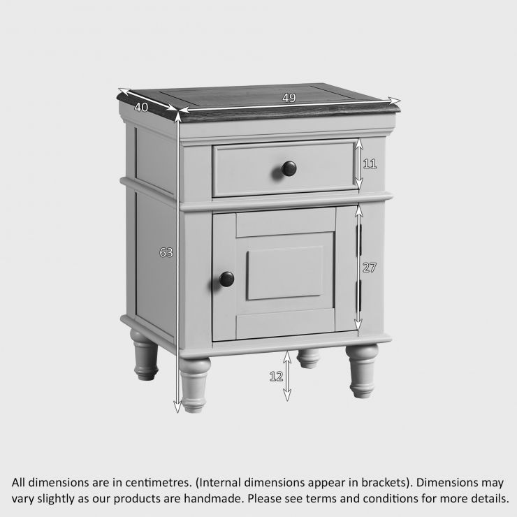 Shay Bedside Table Painted & Rustic Oak Oak Furniture Land