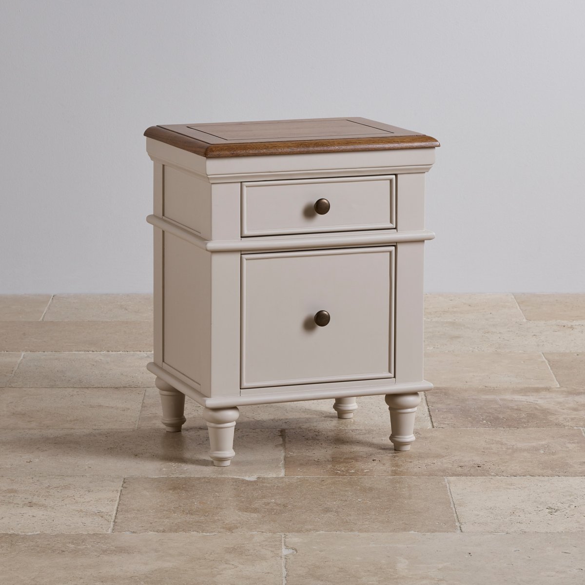 Shay 2 Drawer Bedside Table Painted Oak Oak Furniture Land