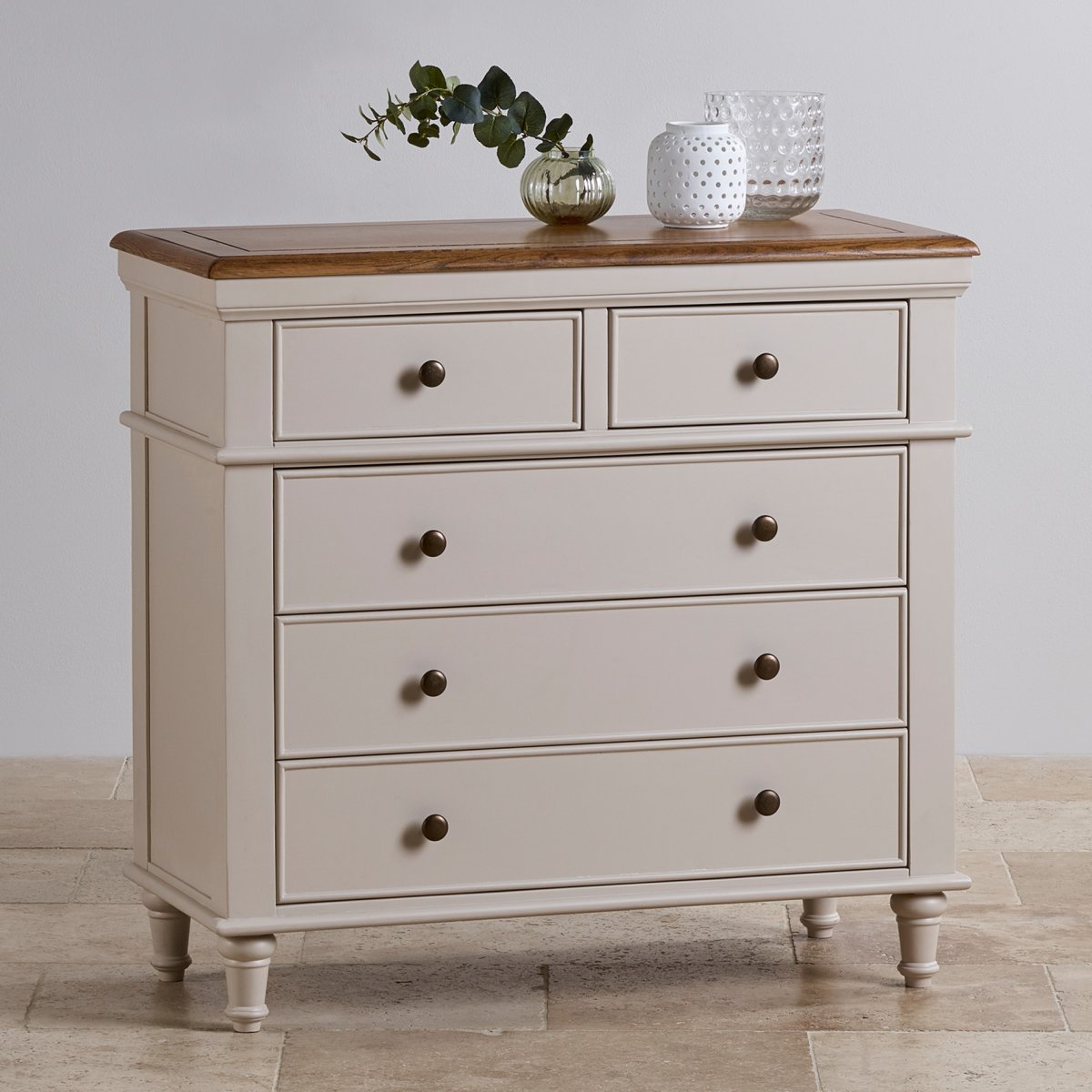 Shay Narrow Chest of Drawers Solid Oak Oak Furniture Land