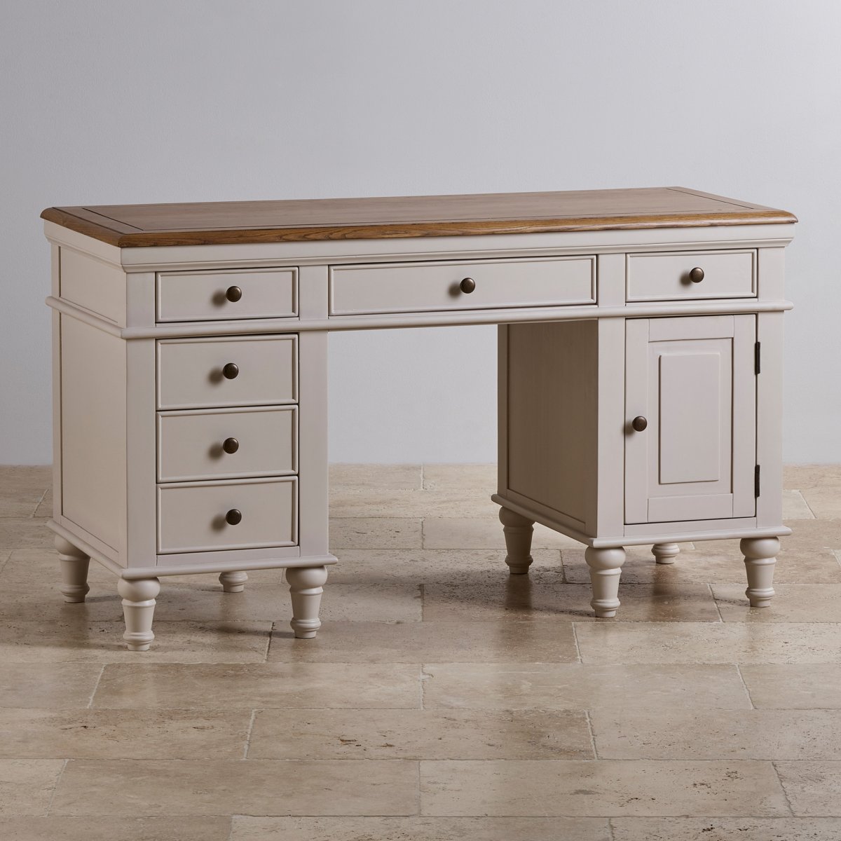 Shay Computer Desk in Painted Hardwood Oak Furniture Land