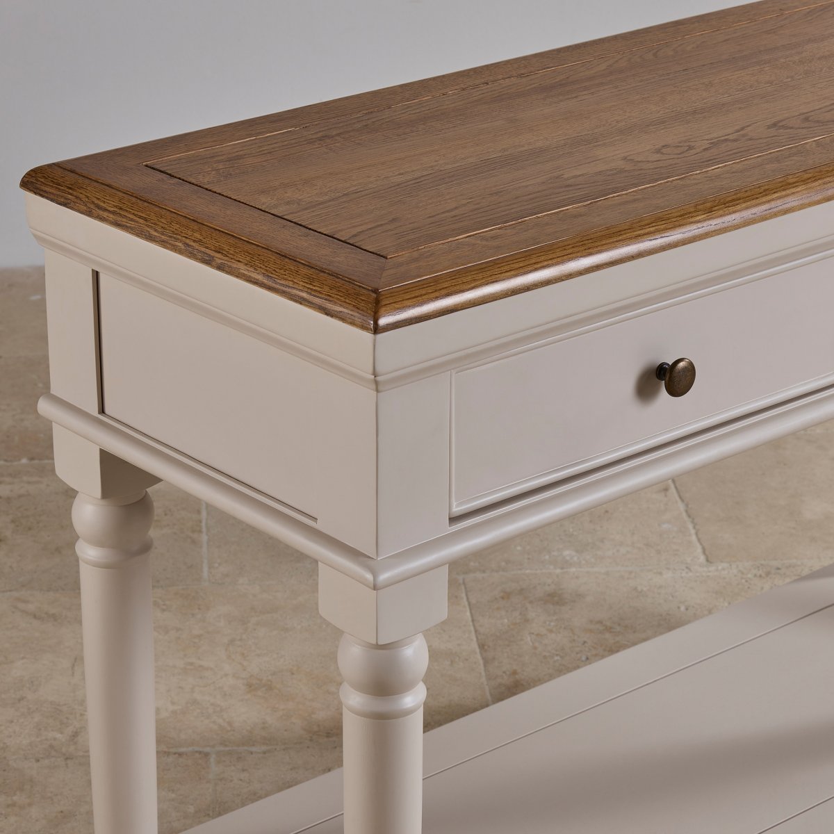 Shay Console Table in Painted Rustic Oak Oak Furniture Land