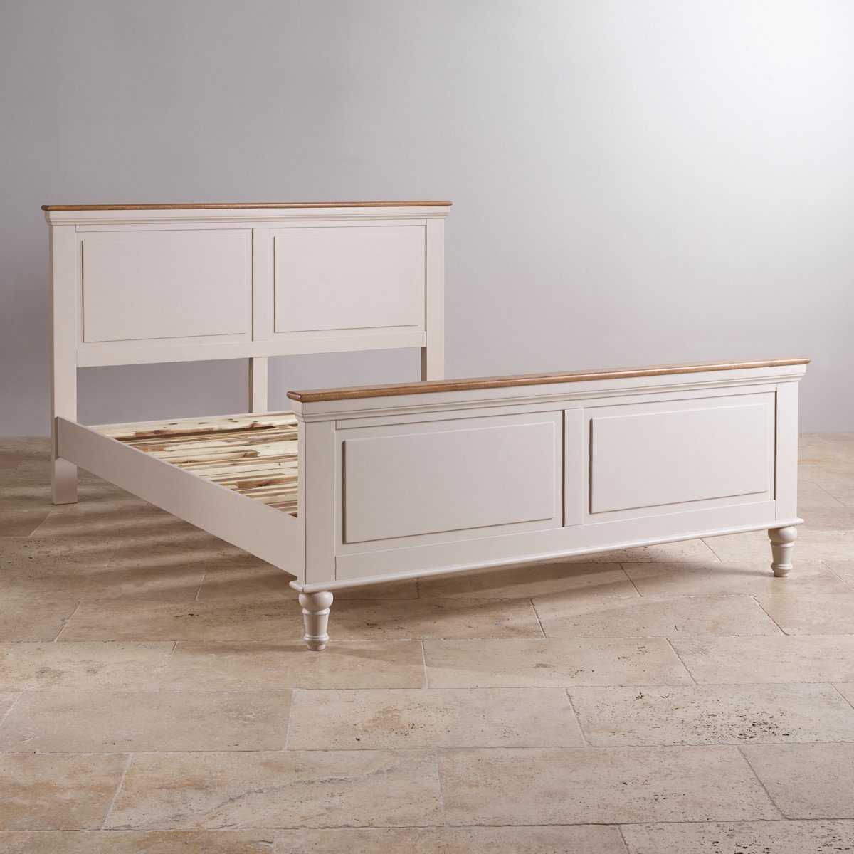 Shay Double Bed in Painted Rustic Oak Oak Furniture Land