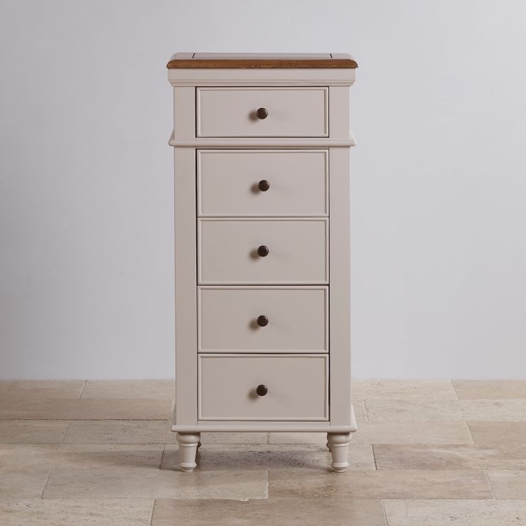 Shay Tallboy Rustic Oak & Painted Hardwood Oak Furniture Land