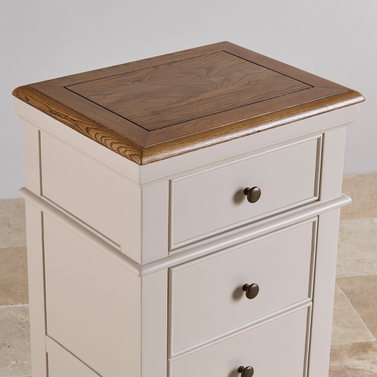 Shay Tallboy Rustic Oak & Painted Hardwood Oak Furniture Land