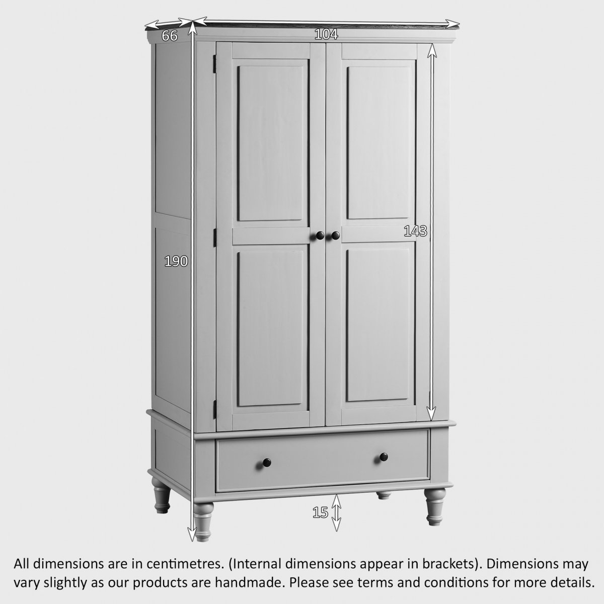 Shay Double Wardrobe in Painted Solid Oak Oak Furniture Land