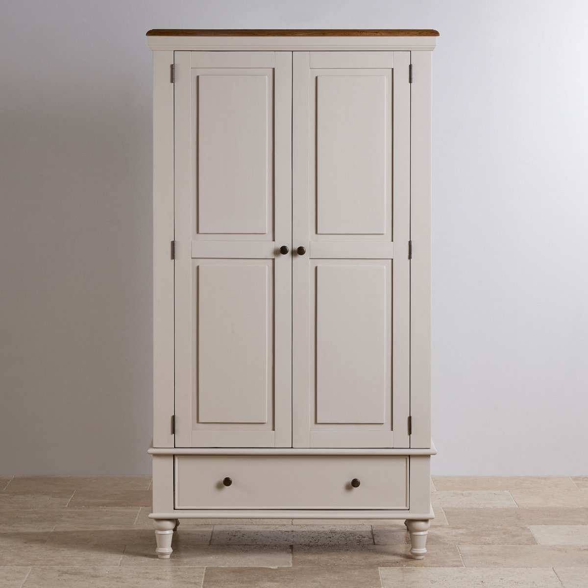 Shay Double Wardrobe in Painted Solid Oak | Oak Furniture Land