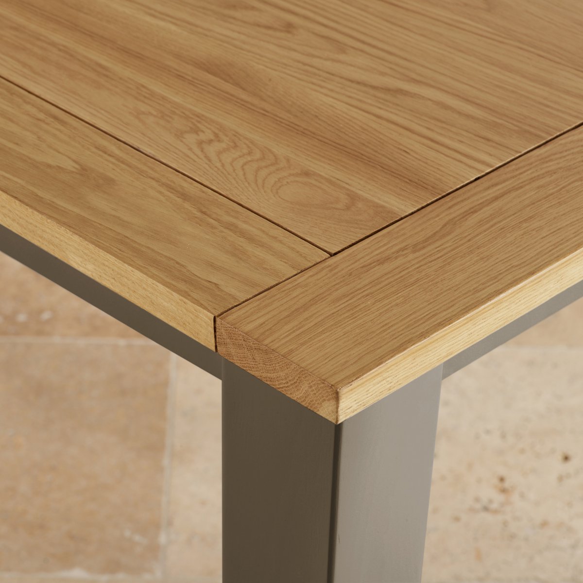 St Ives 6ft x 4ft 6" Dining Table in Light Grey Painted Oak