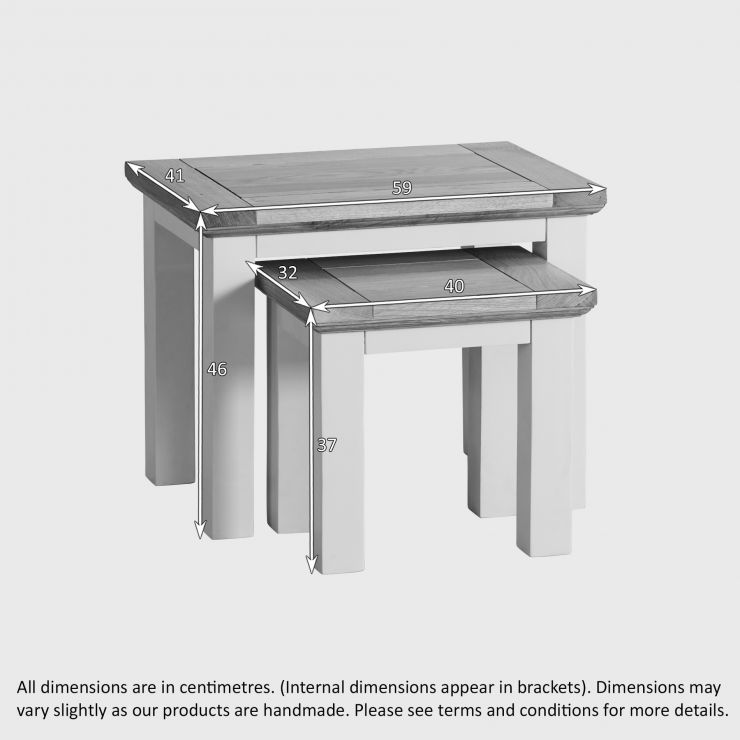 Grey Nest of Tables St Ives Oak Furnitureland