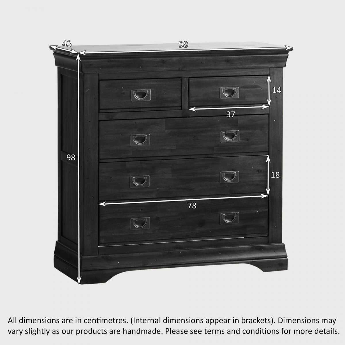 Victoria 3+2 Chest of Drawers in Acacia Oak Furniture Land