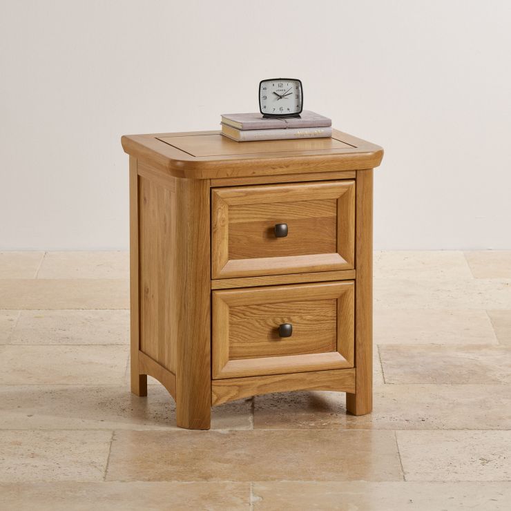 Wiltshire 2 Drawer Bedside Table in Solid Oak Oak Furniture Land