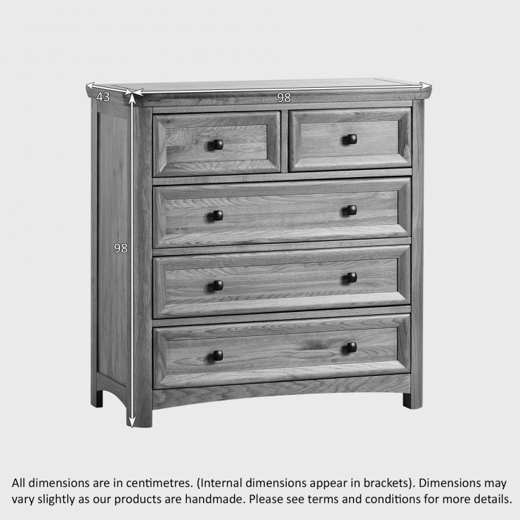 Wiltshire 2+3 Drawer Chest in Natural Solid Oak Oak Furniture Land