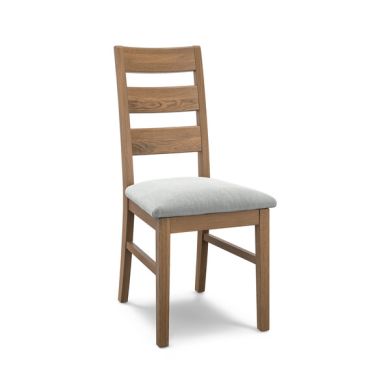 Linear Antique Finish Oak Chair with Verona Grey Fabric