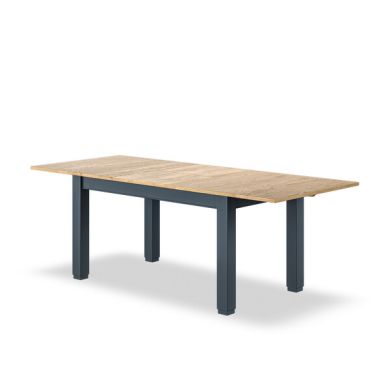 Richmond Smoked Oak Finish and Ink Blue Painted Hardwood Extending Dining Table 170-220cm