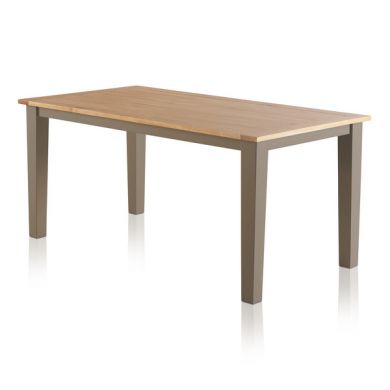 St Ives Natural Oak and Light Grey Painted 5ft 6" Dining Table