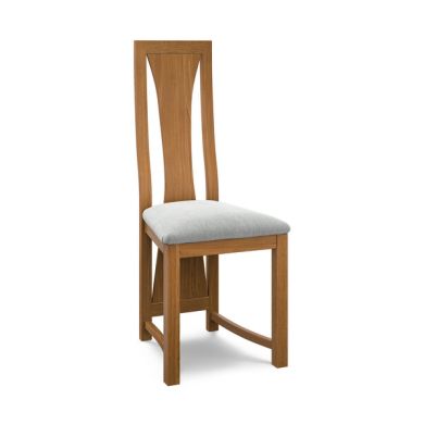 Waterfall Rustic Solid Oak Chair with  Verona Grey Fabric