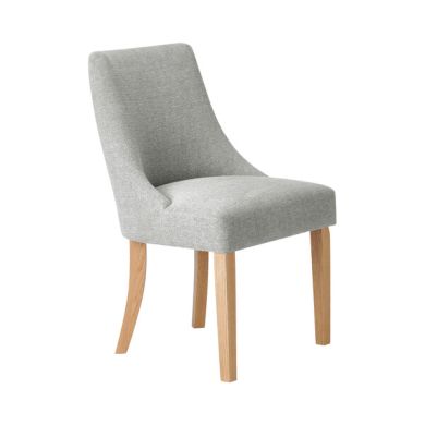 Zola Chair in Conway Grey Fabric with Oak leg