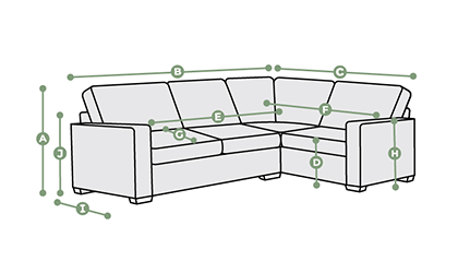 Dylan Left Hand Corner Sofa Dimensions